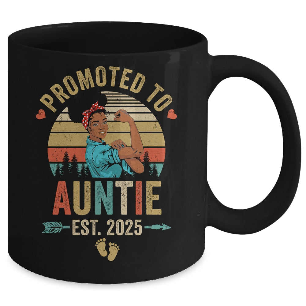 Promoted To Auntie Est 2025 Vintage First Time Auntie Mug | siriusteestore