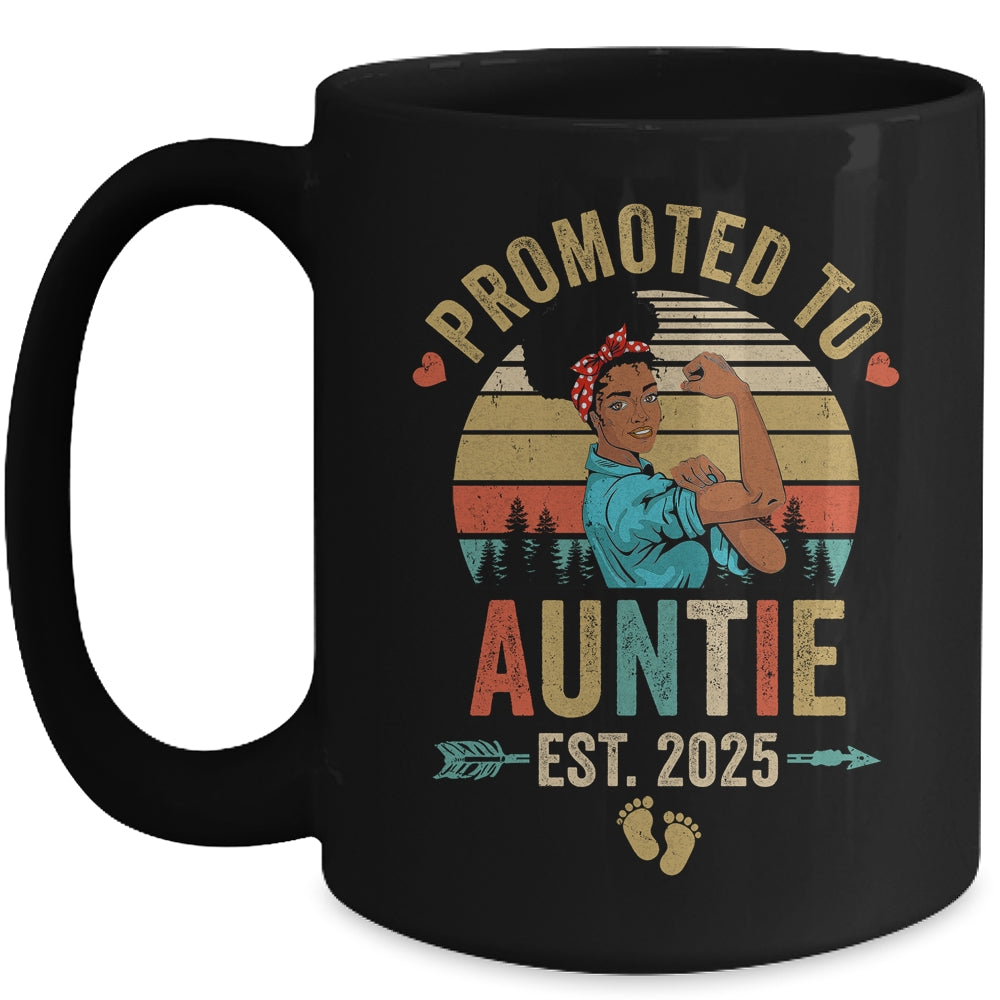 Promoted To Auntie Est 2025 Vintage First Time Auntie Mug | siriusteestore