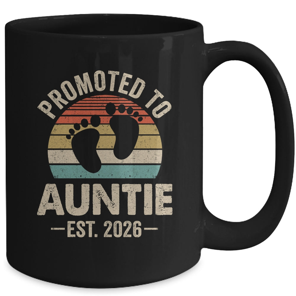 Promoted To Auntie Est 2026 Mothers Day Vintage Mug | siriusteestore