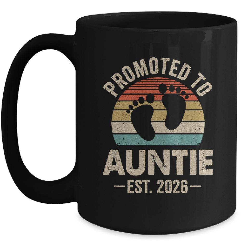Promoted To Auntie Est 2026 Mothers Day Vintage Mug | siriusteestore