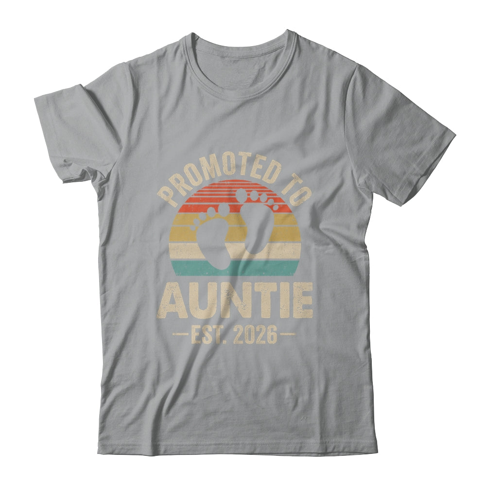 Promoted To Auntie Est 2026 Mothers Day Vintage Shirt & Hoodie | siriusteestore