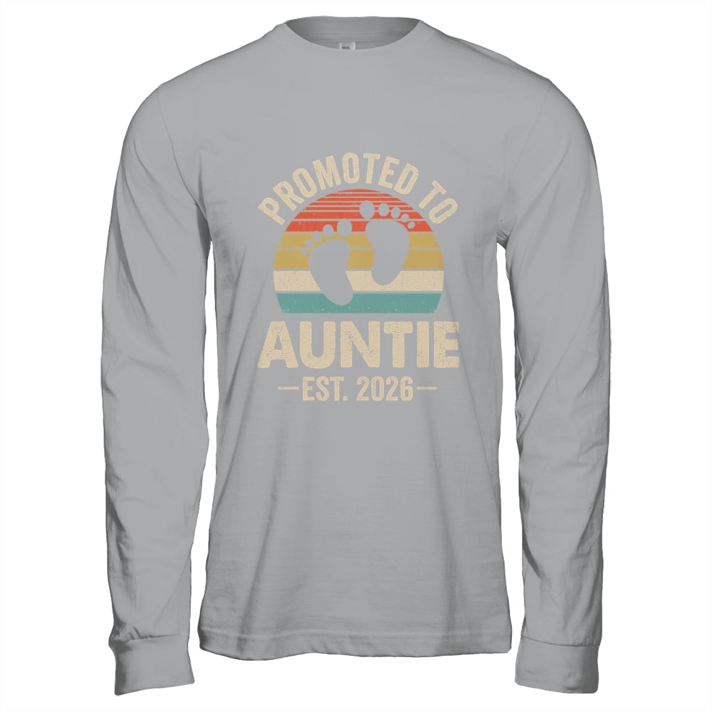 Promoted To Auntie Est 2026 Mothers Day Vintage Shirt & Hoodie | siriusteestore