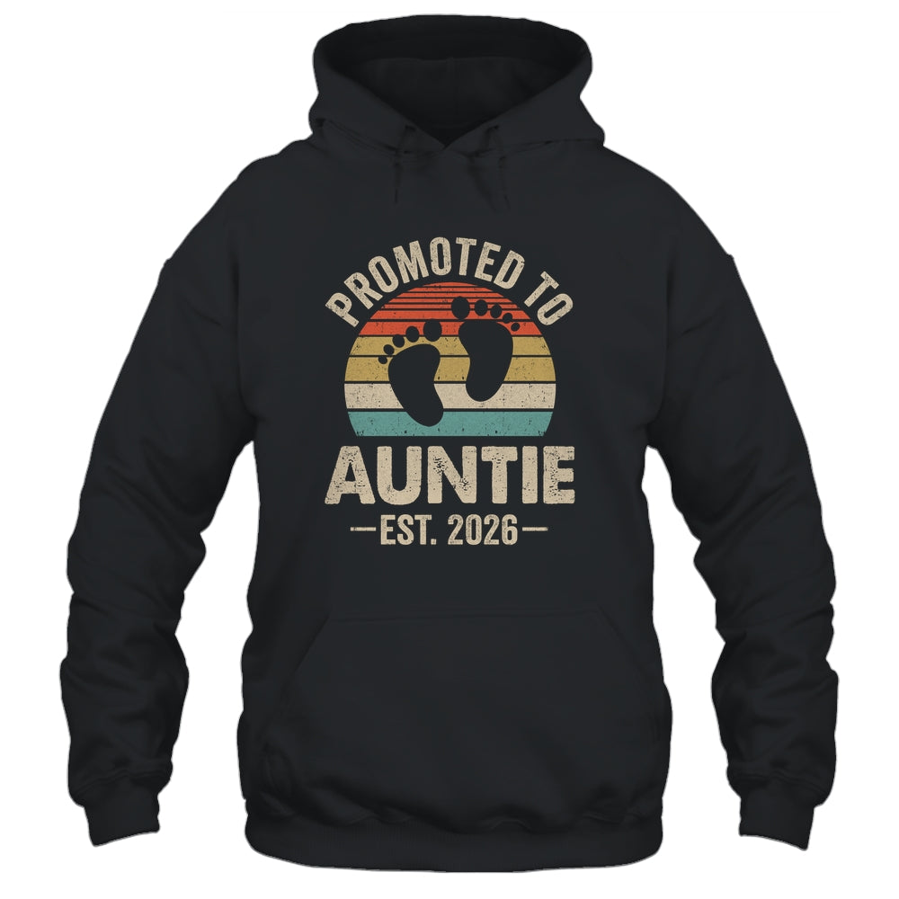 Promoted To Auntie Est 2026 Mothers Day Vintage Shirt & Hoodie | siriusteestore