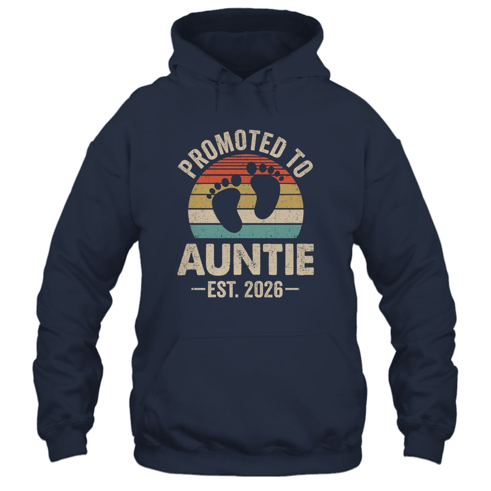 Promoted To Auntie Est 2026 Mothers Day Vintage Shirt & Hoodie | siriusteestore