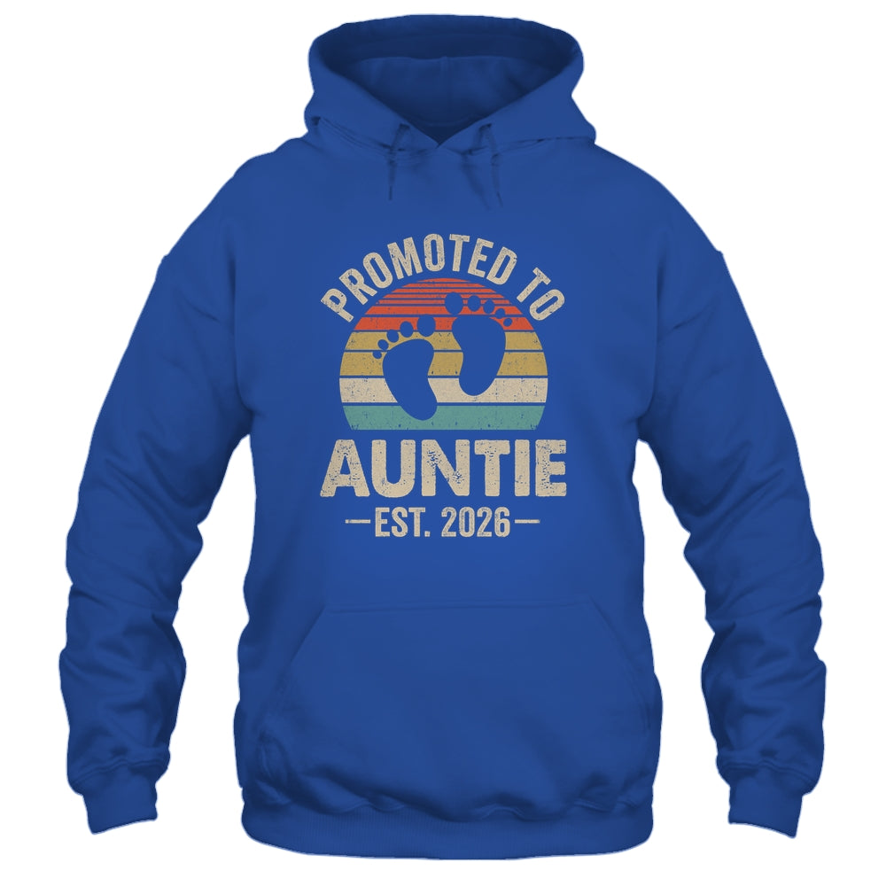 Promoted To Auntie Est 2026 Mothers Day Vintage Shirt & Hoodie | siriusteestore