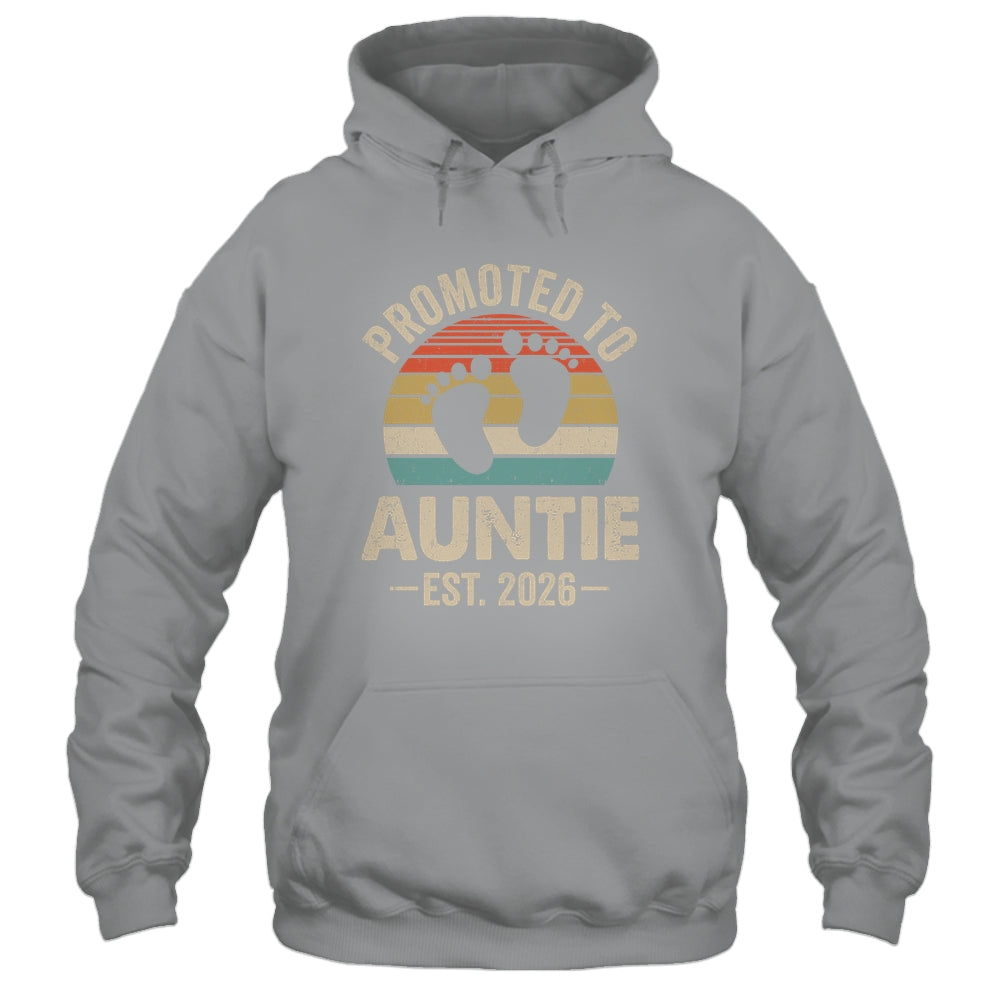 Promoted To Auntie Est 2026 Mothers Day Vintage Shirt & Hoodie | siriusteestore