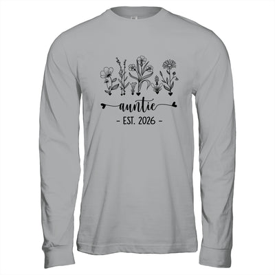 Promoted To Auntie Est 2026 Pregnancy Announcement Flower Shirt & Hoodie | siriusteestore