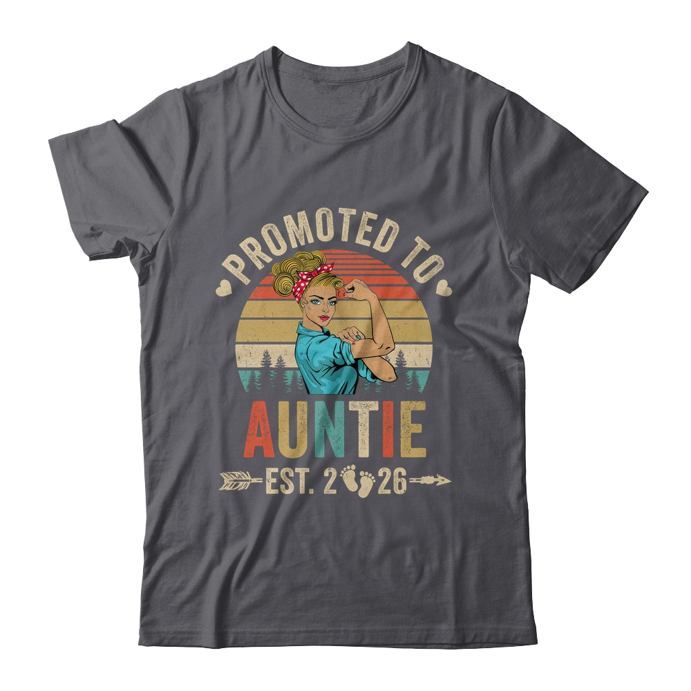 Promoted To Auntie Est 2026 Retro First Time Auntie Shirt & Tank Top | siriusteestore