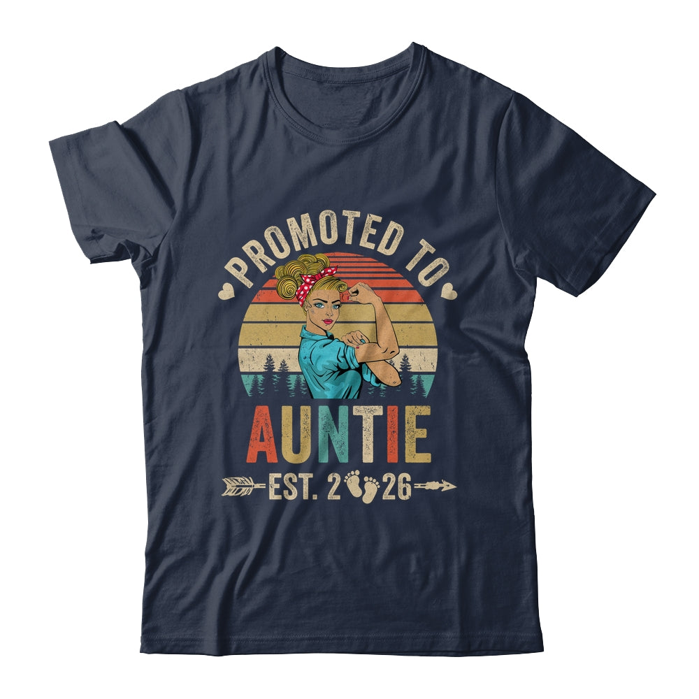 Promoted To Auntie Est 2026 Retro First Time Auntie Shirt & Tank Top | siriusteestore