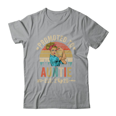 Promoted To Auntie Est 2026 Retro First Time Auntie Shirt & Tank Top | siriusteestore