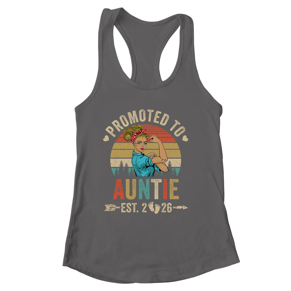 Promoted To Auntie Est 2026 Retro First Time Auntie Shirt & Tank Top | siriusteestore
