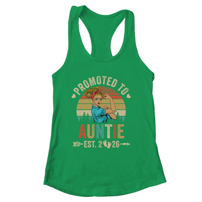 Promoted To Auntie Est 2026 Retro First Time Auntie Shirt & Tank Top | siriusteestore