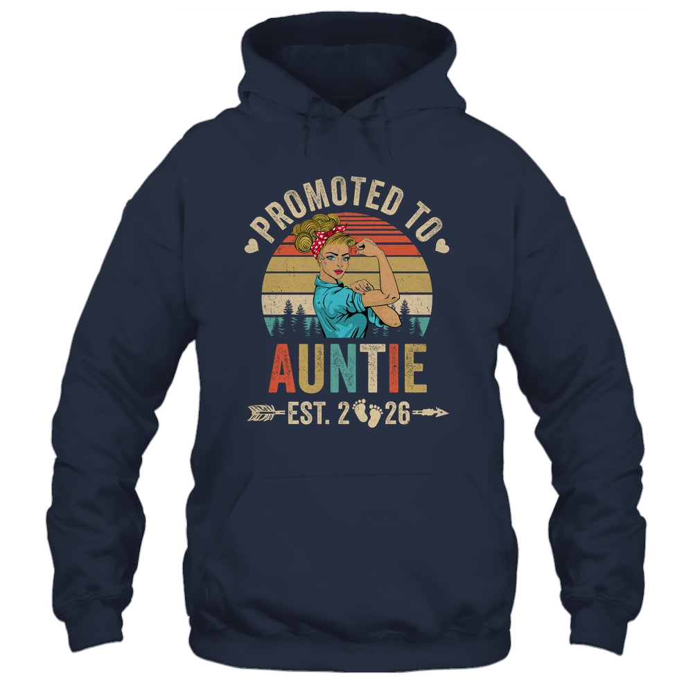 Promoted To Auntie Est 2026 Retro First Time Auntie Shirt & Tank Top | siriusteestore