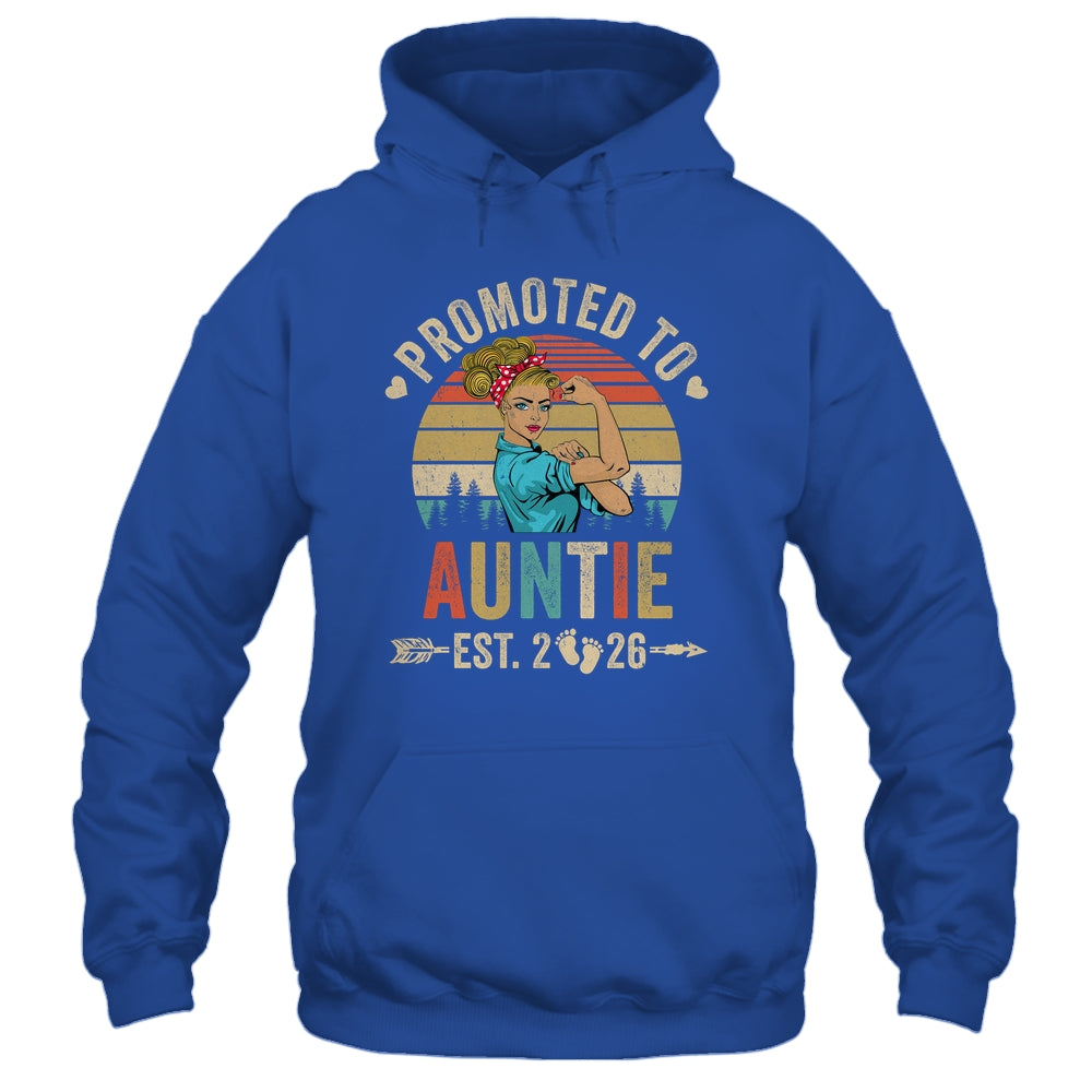 Promoted To Auntie Est 2026 Retro First Time Auntie Shirt & Tank Top | siriusteestore