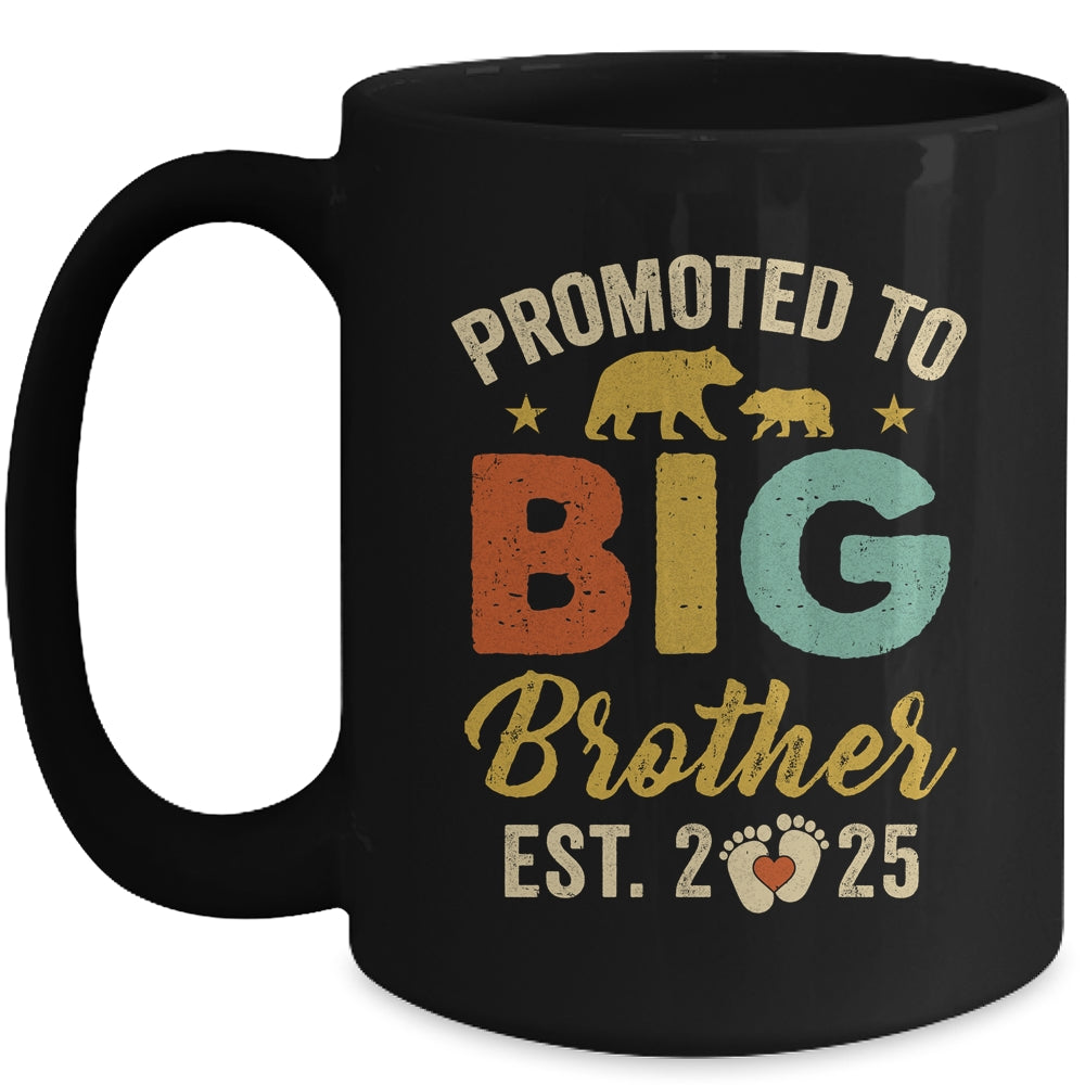 Promoted To Big Brother 2025 Bear Soon To Be A Brother Kids Mug | siriusteestore