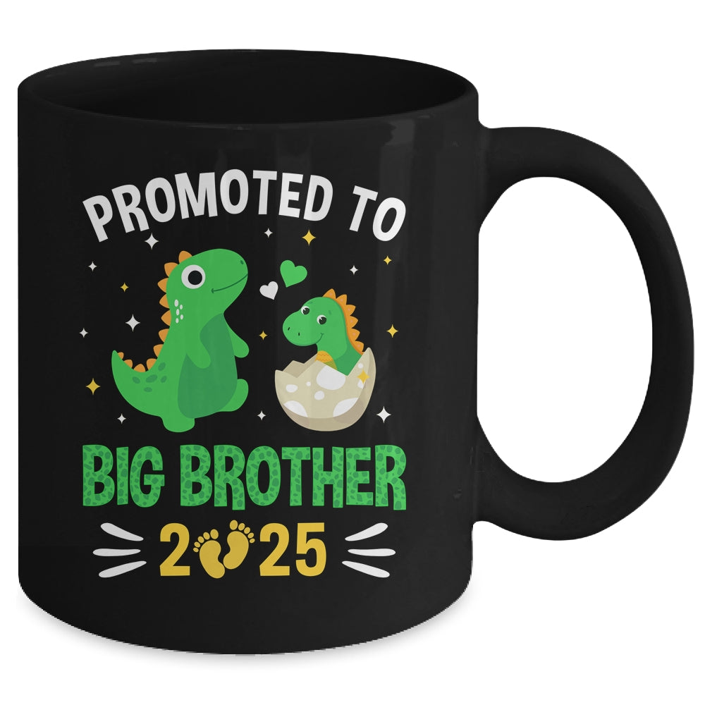 Promoted To Big Brother 2025 Boys Dinosaur T-Rex Kids Mug | siriusteestore
