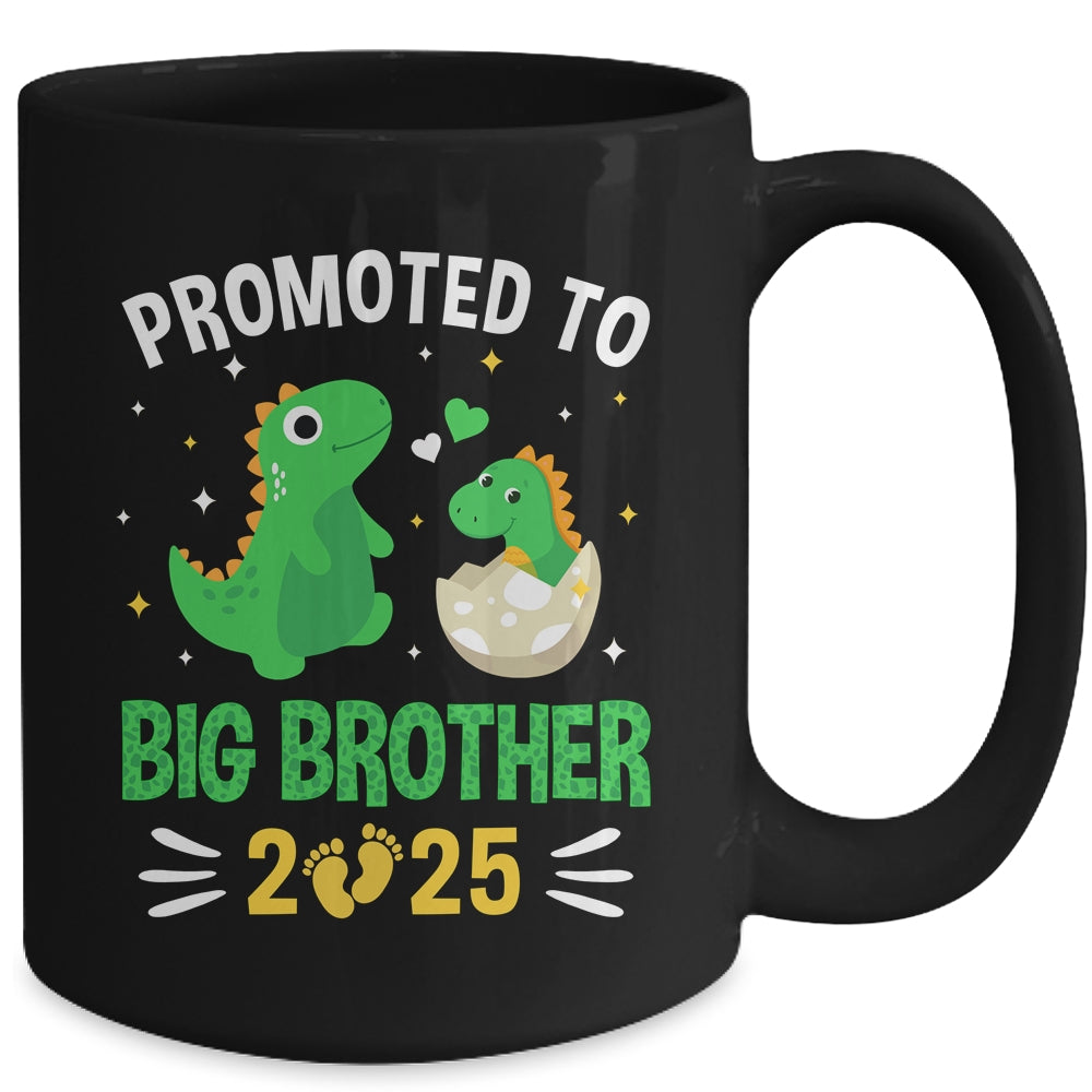 Promoted To Big Brother 2025 Boys Dinosaur T-Rex Kids Mug | siriusteestore