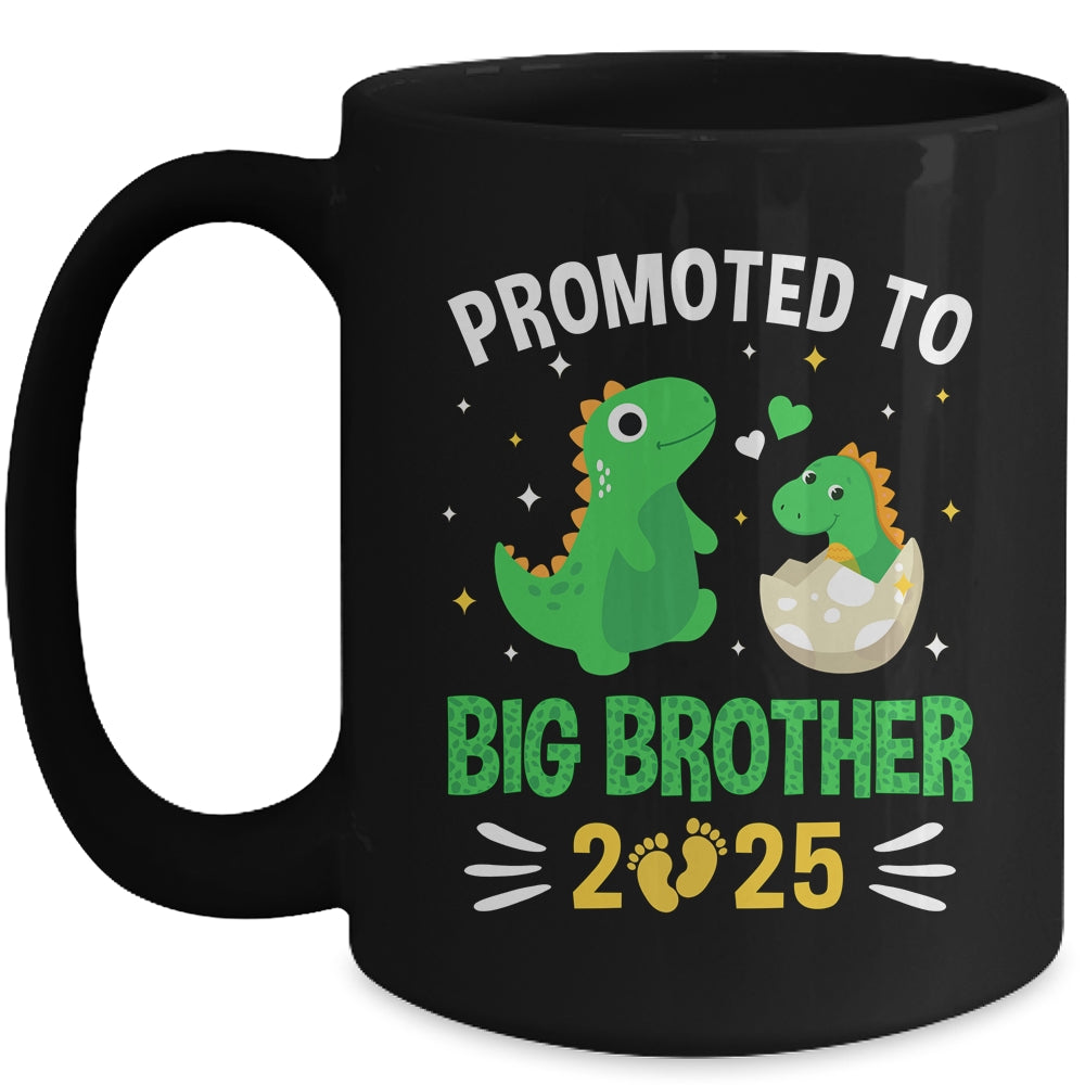Promoted To Big Brother 2025 Boys Dinosaur T-Rex Kids Mug | siriusteestore