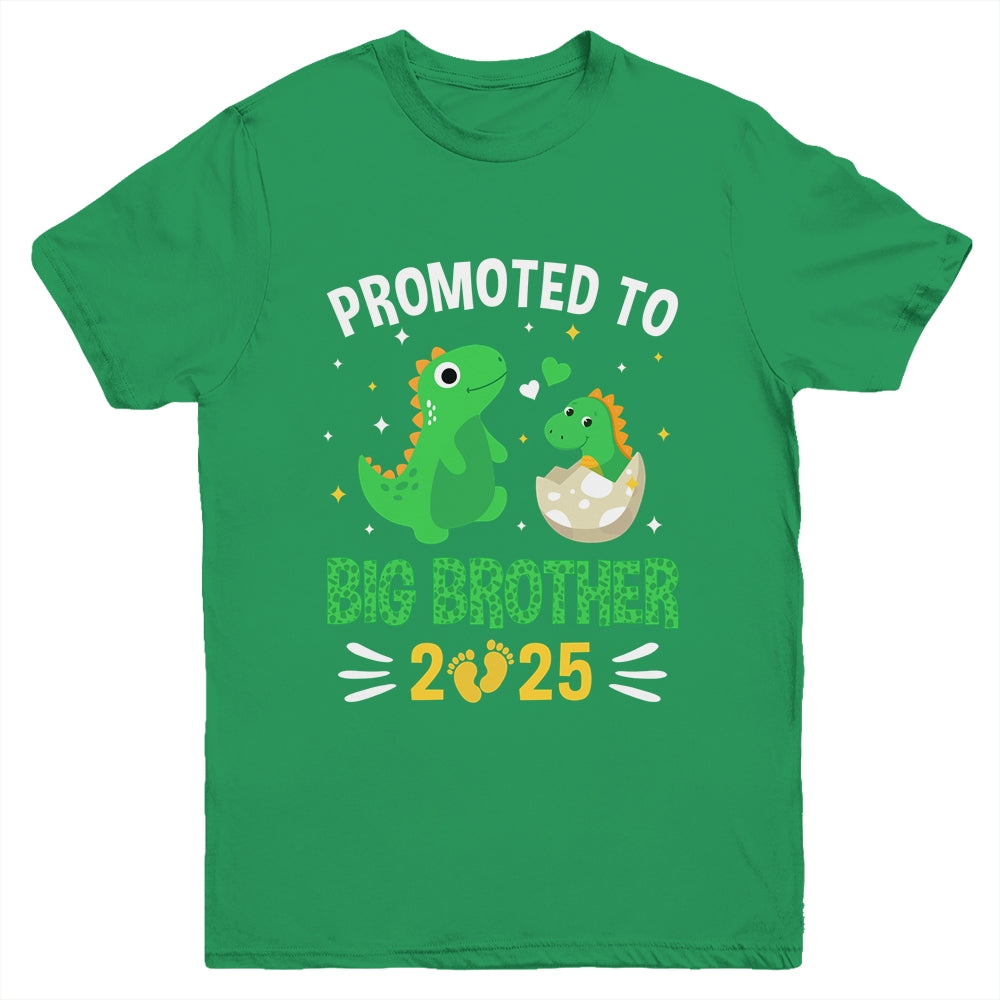 Promoted To Big Brother 2025 Boys Dinosaur T-Rex Kids Youth Shirt | siriusteestore