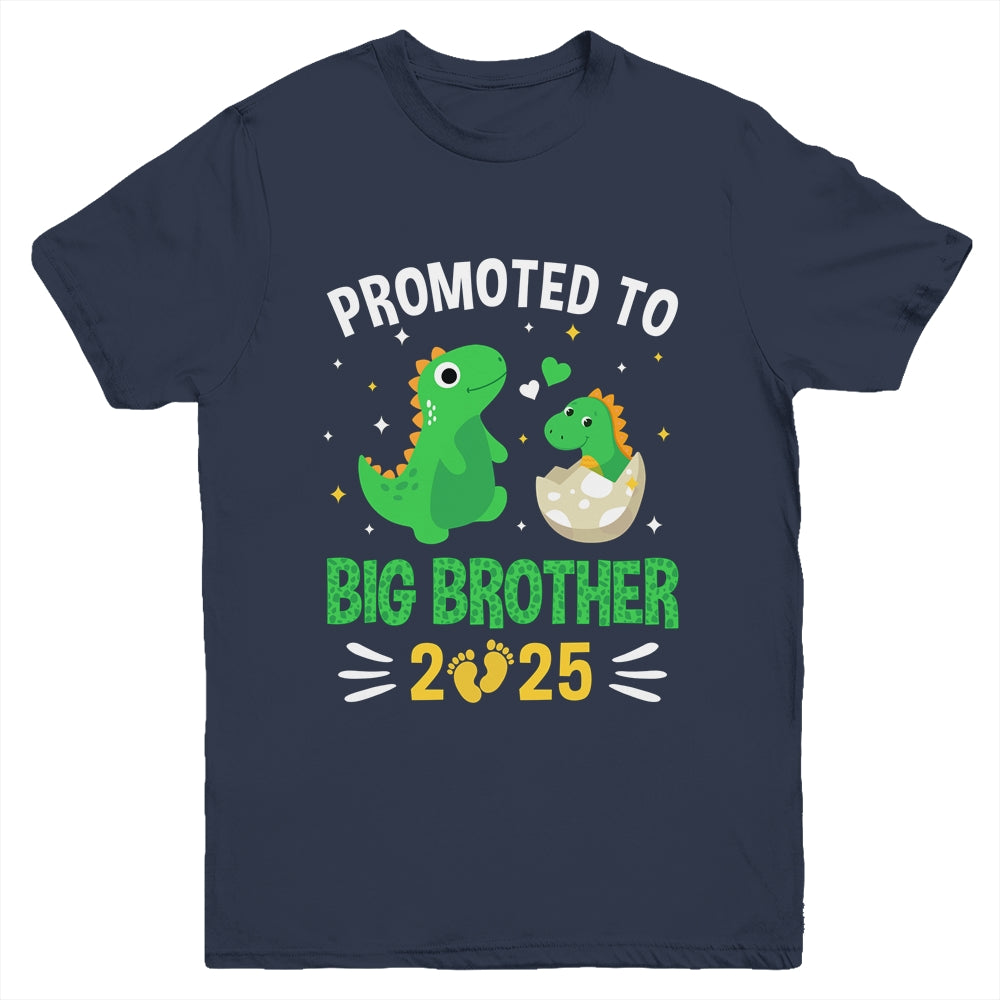 Promoted To Big Brother 2025 Boys Dinosaur T-Rex Kids Youth Shirt | siriusteestore