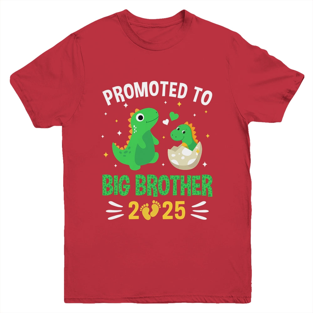 Promoted To Big Brother 2025 Boys Dinosaur T-Rex Kids Youth Shirt | siriusteestore