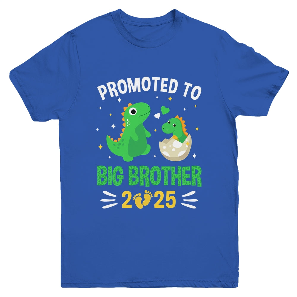 Promoted To Big Brother 2025 Boys Dinosaur T-Rex Kids Youth Shirt | siriusteestore
