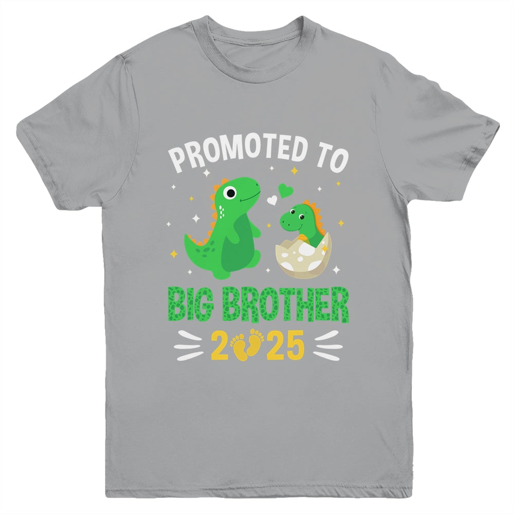 Promoted To Big Brother 2025 Boys Dinosaur T-Rex Kids Youth Shirt | siriusteestore