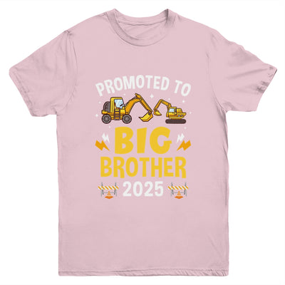 Promoted To Big Brother 2025 Construction Excavator Youth Shirt | siriusteestore