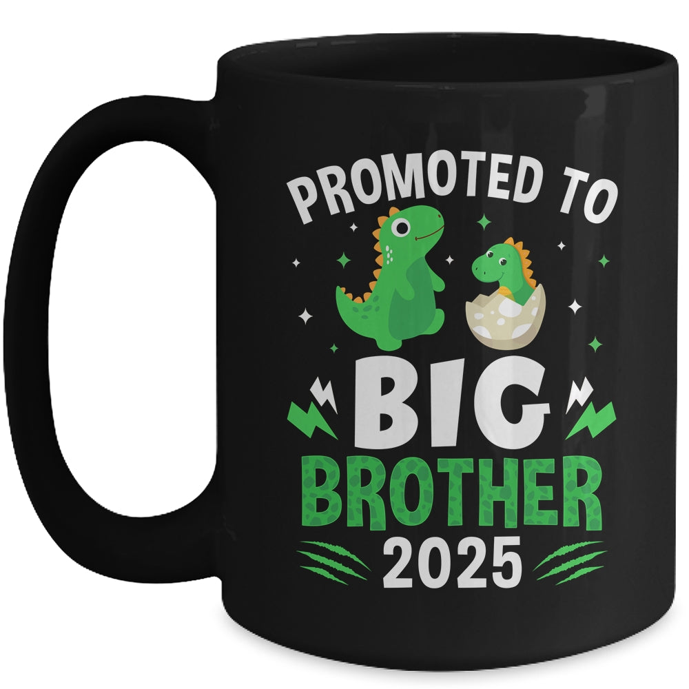Promoted To Big Brother 2025 Dinosaur T-Rex Boys Kids Mug | siriusteestore