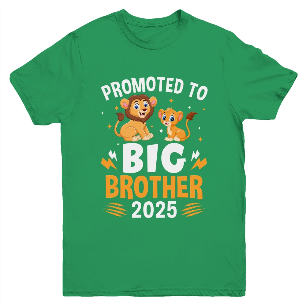 Promoted To Big Brother 2025 Lion Animals Boys Kids Youth Shirt | siriusteestore