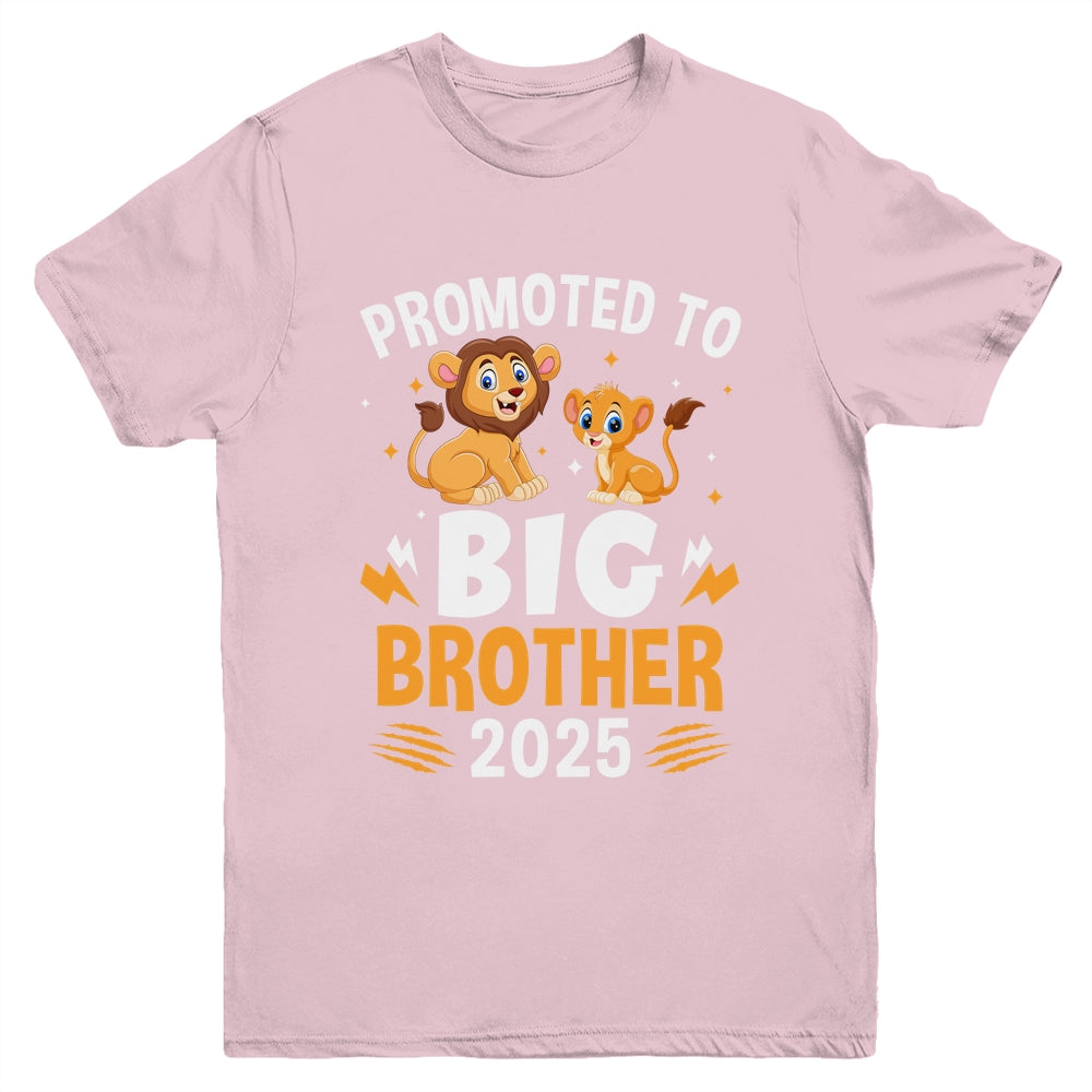 Promoted To Big Brother 2025 Lion Animals Boys Kids Youth Shirt | siriusteestore