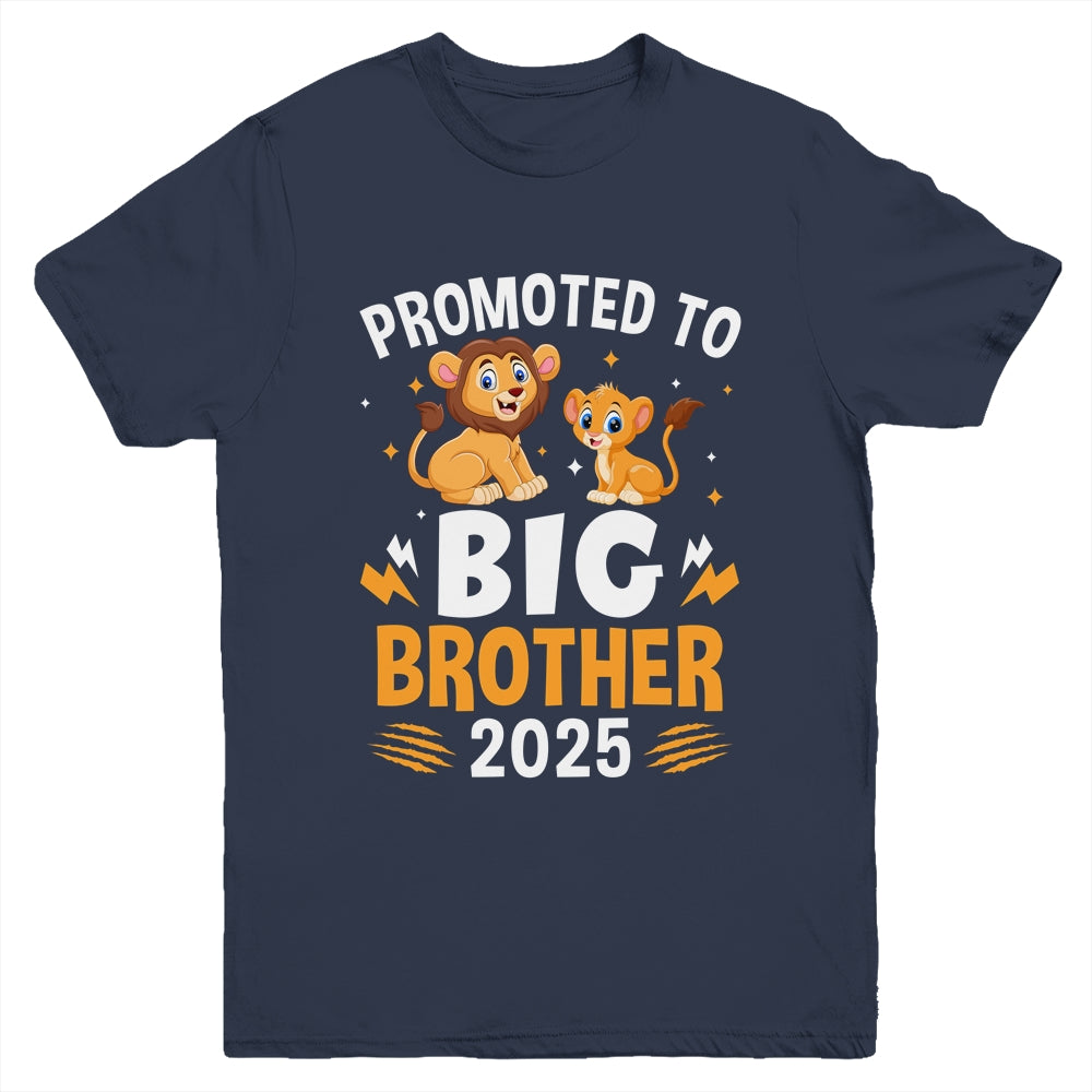 Promoted To Big Brother 2025 Lion Animals Boys Kids Youth Shirt | siriusteestore