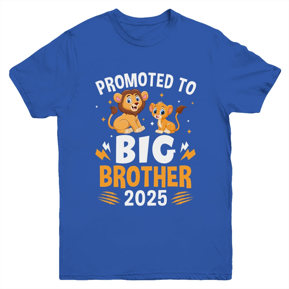 Promoted To Big Brother 2025 Lion Animals Boys Kids Youth Shirt | siriusteestore