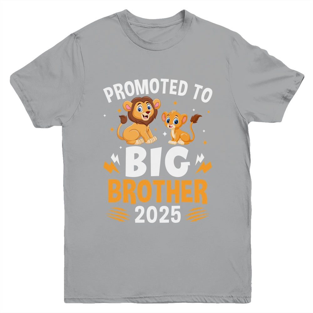 Promoted To Big Brother 2025 Lion Animals Boys Kids Youth Shirt | siriusteestore