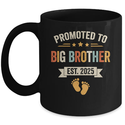 Promoted To Big Brother 2025 Retro Soon To Be Brother Est 2025 Mug | siriusteestore