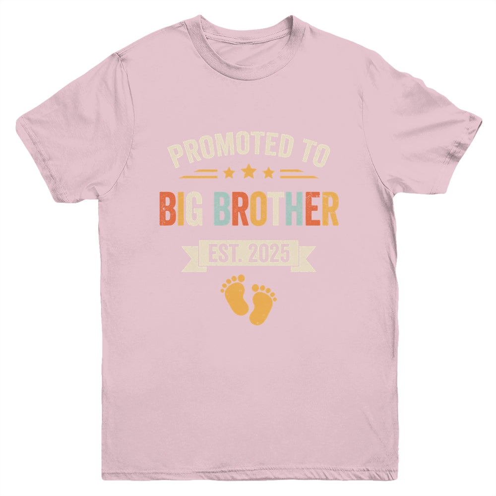 Promoted To Big Brother 2025 Retro Soon To Be Brother Est 2025 Youth Shirt | siriusteestore