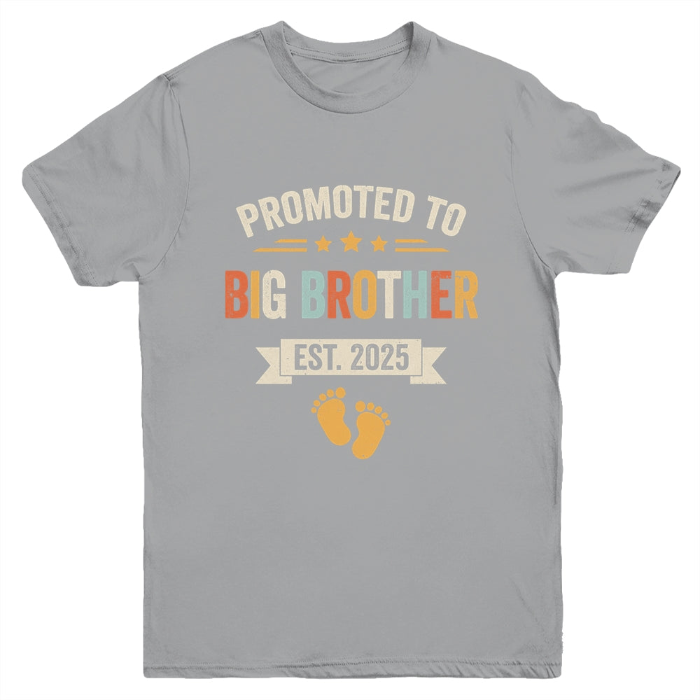 Promoted To Big Brother 2025 Retro Soon To Be Brother Est 2025 Youth Shirt | siriusteestore