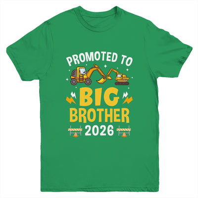 Promoted To Big Brother 2026 Construction Excavator Youth Shirt | siriusteestore