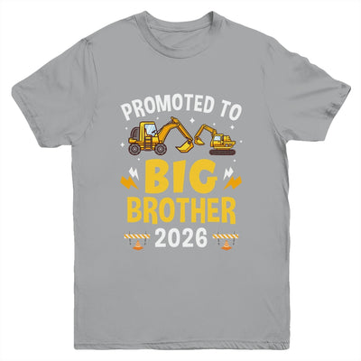 Promoted To Big Brother 2026 Construction Excavator Youth Shirt | siriusteestore