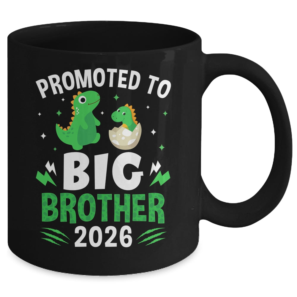 Promoted To Big Brother 2026 Dinosaur T-Rex Boys Kids Mug | siriusteestore