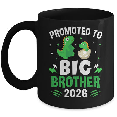 Promoted To Big Brother 2026 Dinosaur T-Rex Boys Kids Mug | siriusteestore