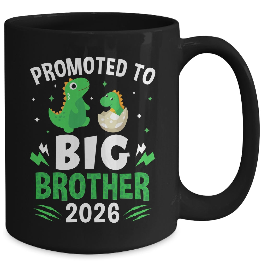 Promoted To Big Brother 2026 Dinosaur T-Rex Boys Kids Mug | siriusteestore