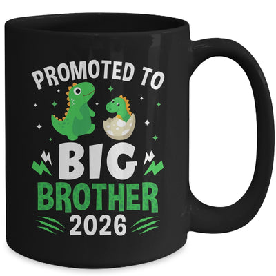 Promoted To Big Brother 2026 Dinosaur T-Rex Boys Kids Mug | siriusteestore