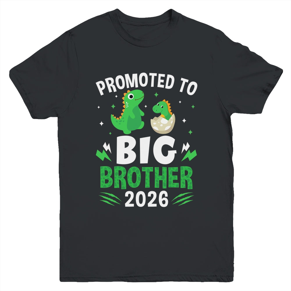 Promoted To Big Brother 2026 Dinosaur T-Rex Boys Kids Youth Shirt | siriusteestore