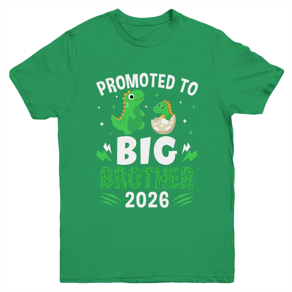 Promoted To Big Brother 2026 Dinosaur T-Rex Boys Kids Youth Shirt | siriusteestore