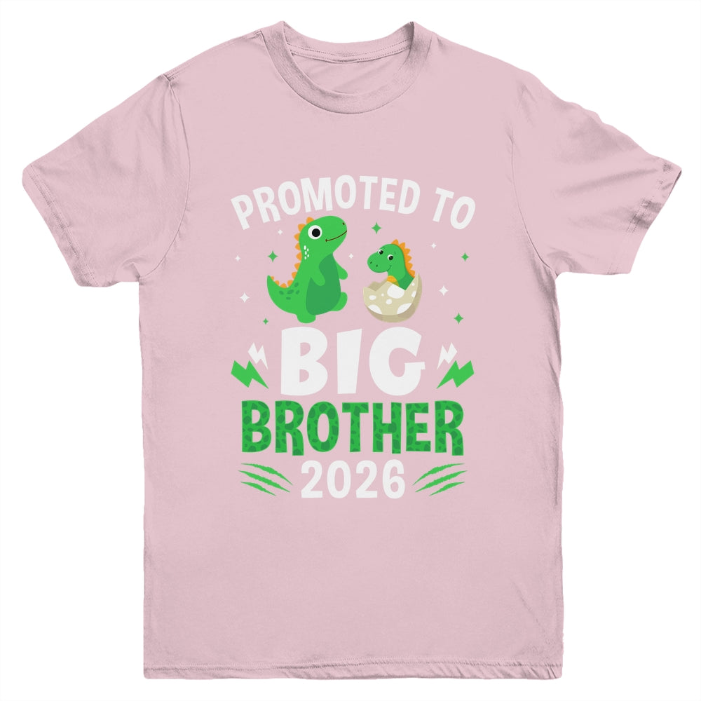 Promoted To Big Brother 2026 Dinosaur T-Rex Boys Kids Youth Shirt | siriusteestore