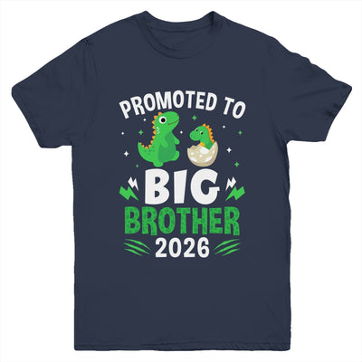Promoted To Big Brother 2026 Dinosaur T-Rex Boys Kids Youth Shirt | siriusteestore
