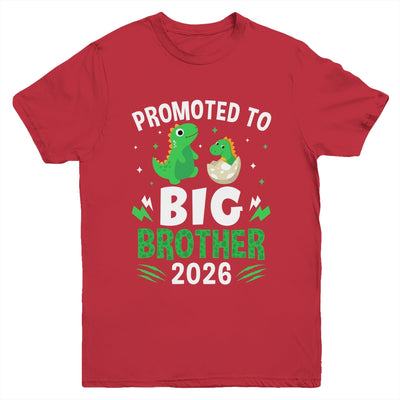 Promoted To Big Brother 2026 Dinosaur T-Rex Boys Kids Youth Shirt | siriusteestore
