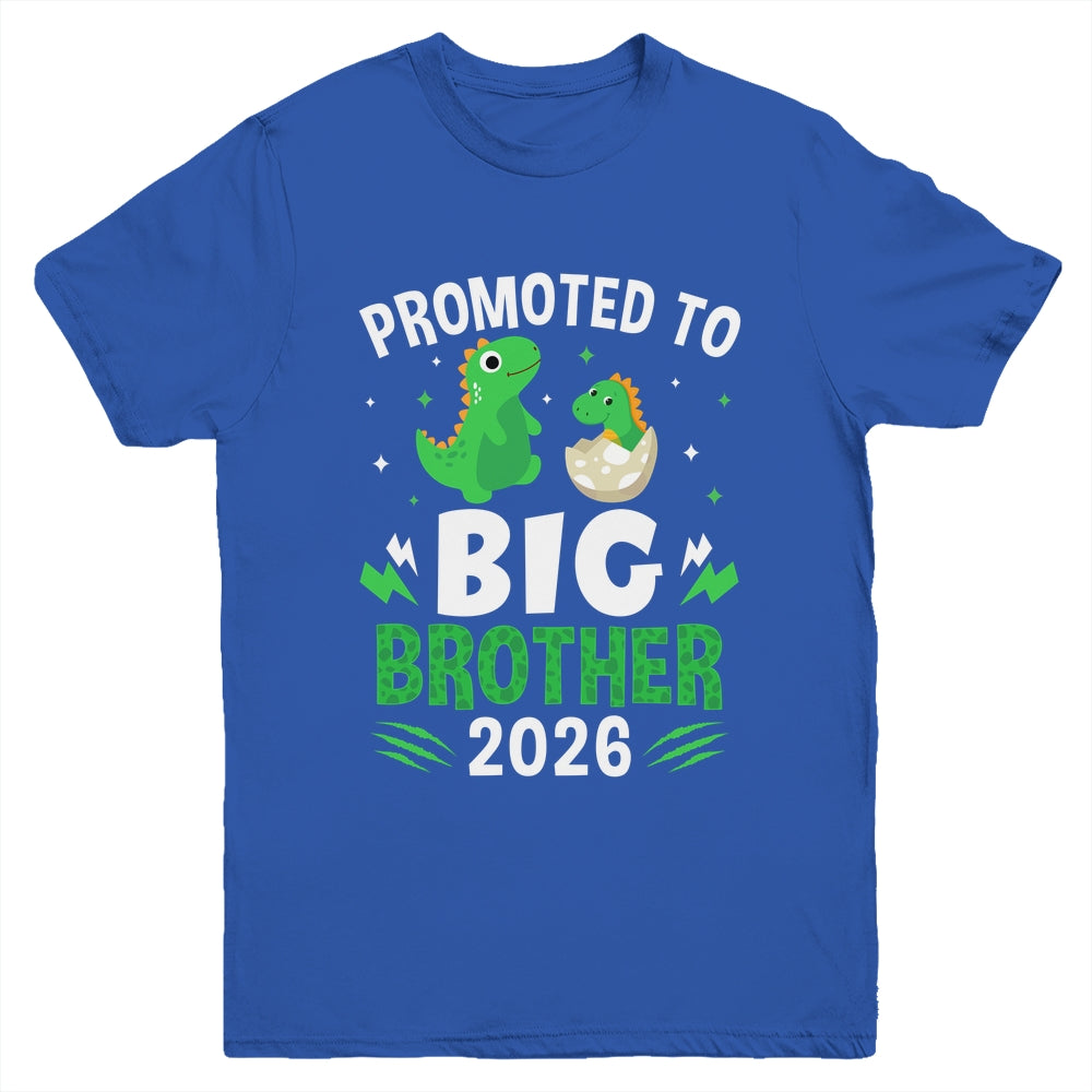 Promoted To Big Brother 2026 Dinosaur T-Rex Boys Kids Youth Shirt | siriusteestore