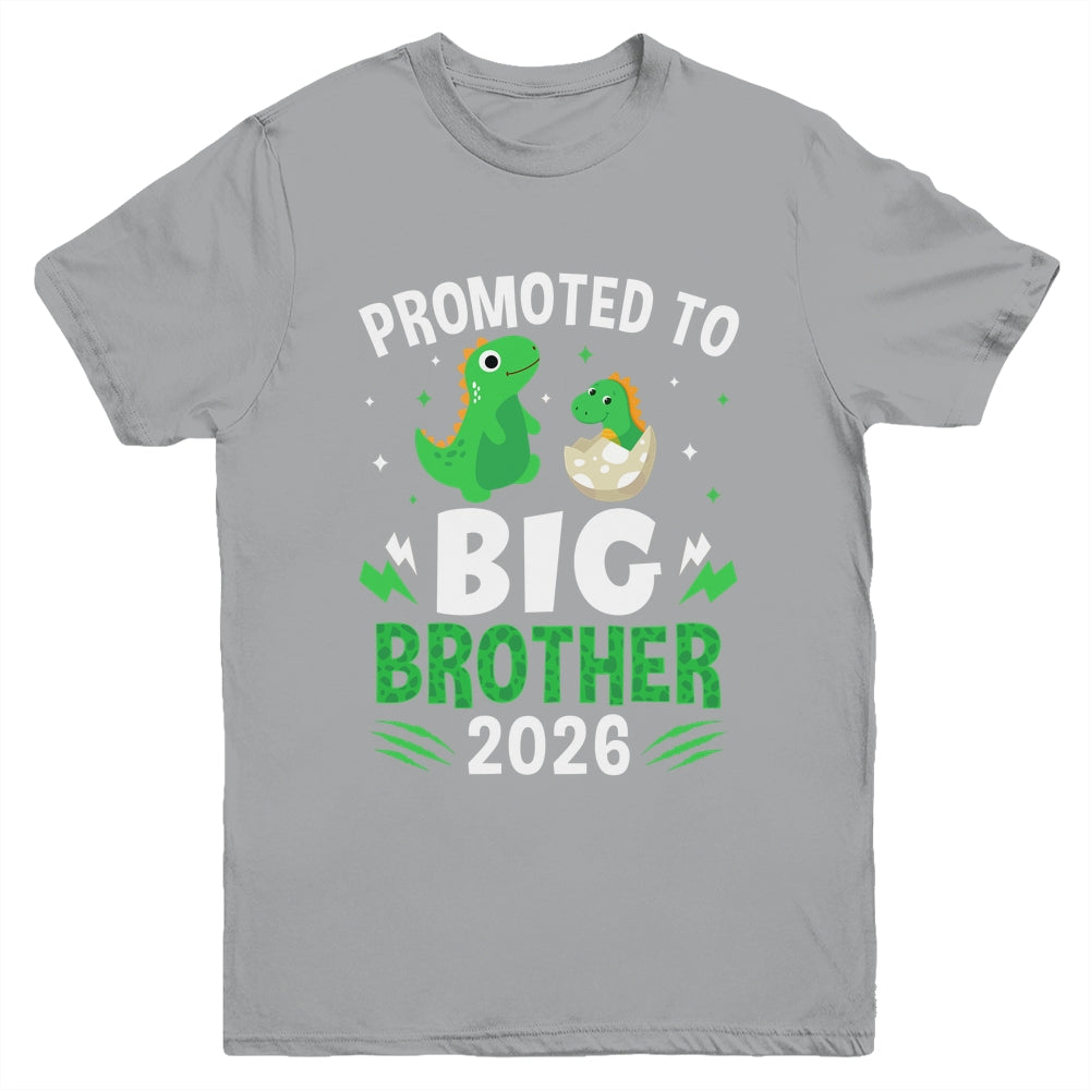 Promoted To Big Brother 2026 Dinosaur T-Rex Boys Kids Youth Shirt | siriusteestore
